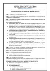 Regulamento Interno de uso das Quadras de Tênis Notícias e Comunicados -  Aos Sócios - Clube de Campo Valinhos